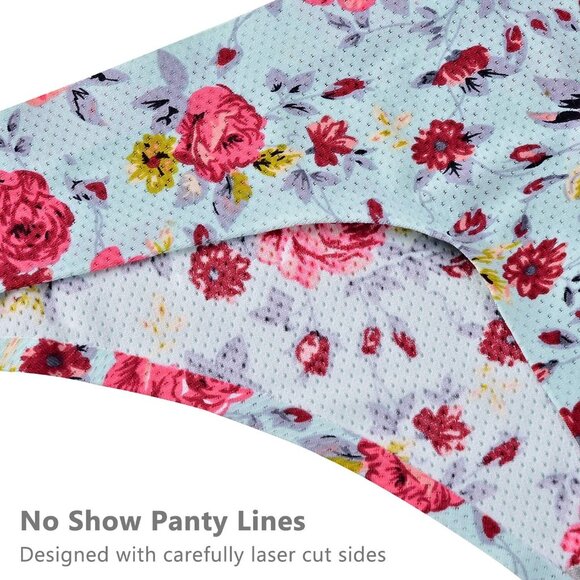 Women Seamless Micro-Mesh Thongs 5 Pack No Show Breathable Comfortable Panties - Picture 7 of 7